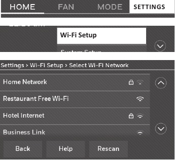 Honeywell - RTH9585WF1004 - Reconexión de su red Wi-Fi Reconexión de su red Wi-Fi