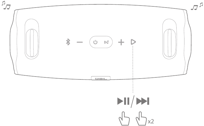 Harman - JBL XTREME 2 - Control de música Control de música