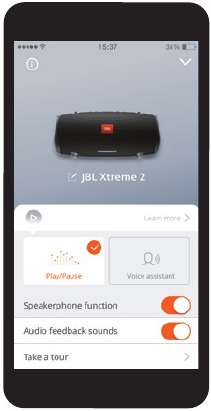 Harman - JBL XTREME 2 - Asistente de voz - Paso 1 - Toque en Asistente de voz - Paso 1 - Toque en