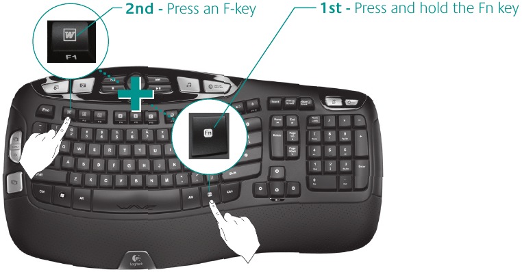 Logitech - K350 - Características del teclado: Uso de las teclas F Características del teclado: Uso de las teclas F