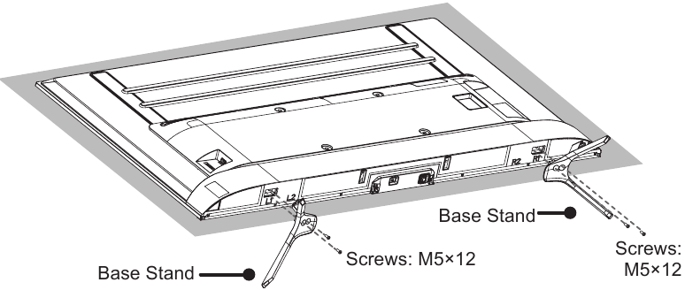 Hisense - U7G Series - Installing the Stand For 55 Instalación del soporte para 55"