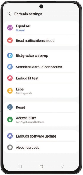 Samsung - Galaxy Buds2 - Ajustes de los auriculares - Aplicación Galaxy Wearable Ajustes de los auriculares - Aplicación Galaxy Wearable