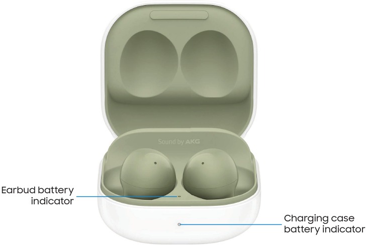 Samsung - Galaxy Buds2 - Indicadores de carga y batería de Galaxy Buds2 Indicadores de carga y batería de Galaxy Buds2