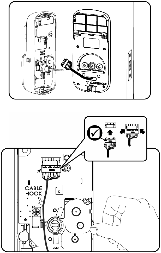 Assa Abloy - Yale YRD256 - Colocación del conjunto de cables Colocación del conjunto de cables