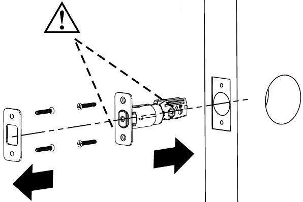 Assa Abloy - Yale YRD256 - Instalación del pestillo y la placa de la cerradura Paso 2 Instalación del pestillo y la placa de la cerradura Paso 2