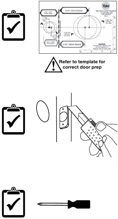 Assa Abloy - Yale YRD256 - Preparación de la puerta Preparación de la puerta