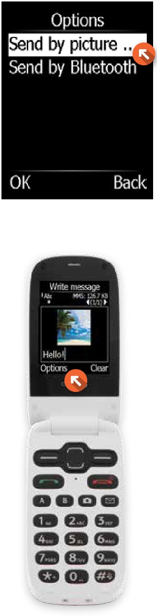 Consumer Cellular - DORO PhoneEasy 626 - CREAR Y ENVIAR MENSAJES DE TEXTO Y DE IMÁGENES Paso 2 CREAR Y ENVIAR MENSAJES DE TEXTO Y DE IMÁGENES Paso 2