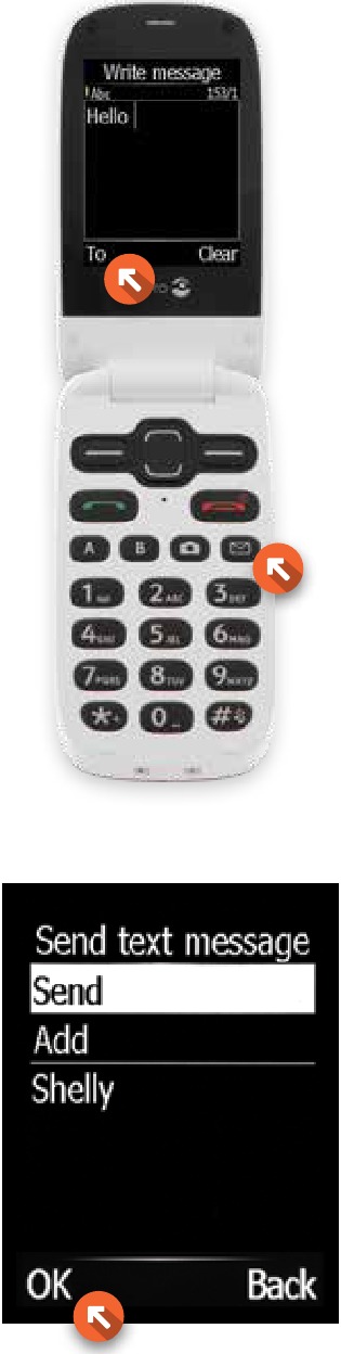 Consumer Cellular - DORO PhoneEasy 626 - CREAR Y ENVIAR MENSAJES DE TEXTO Y DE IMÁGENES Paso 1 CREAR Y ENVIAR MENSAJES DE TEXTO Y DE IMÁGENES Paso 1