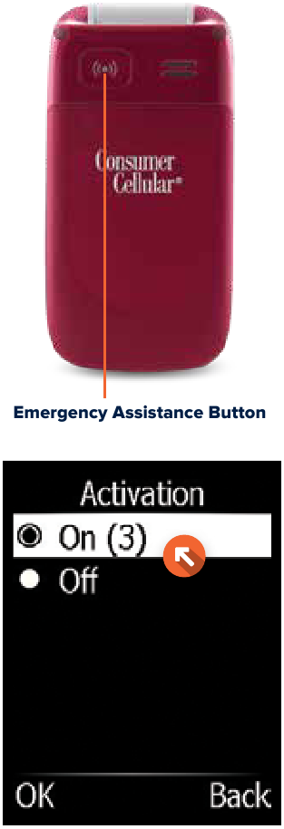 Consumer Cellular - DORO PhoneEasy 626 - BOTÓN DE ASISTENCIA DE EMERGENCIA Paso 1 BOTÓN DE ASISTENCIA DE EMERGENCIA Paso 1