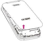 Alcatel - Go Flip 3 - Insertar/Retirar las tarjetas Nano SIM y microSD Paso 2 Insertar/Retirar las tarjetas Nano SIM y microSD Paso 2
