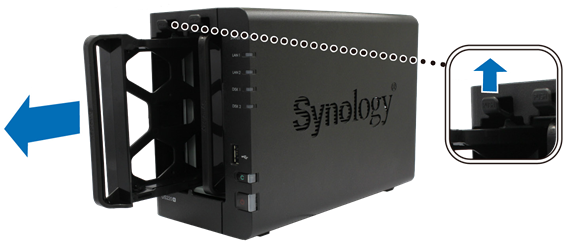 Synology - NAS DS220+ - Paso 2 de instalación de unidades Paso 2 de instalación de unidades