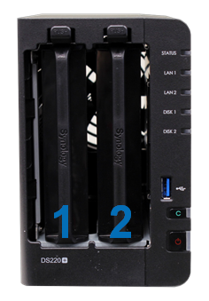 Synology - NAS DS220+ - Paso 5 de instalación de unidades Paso 5 de instalación de unidades