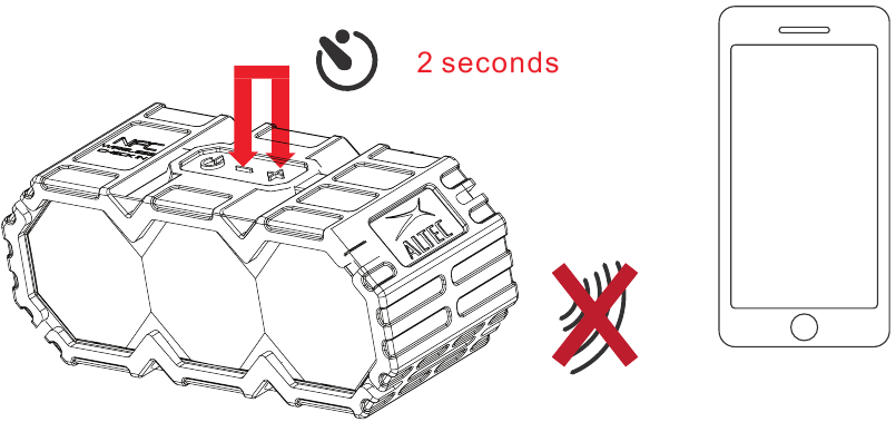 Altec Lansing - Life Jacket 2 - Desconectar el emparejamiento de Bluetooth Desconectar el emparejamiento de Bluetooth