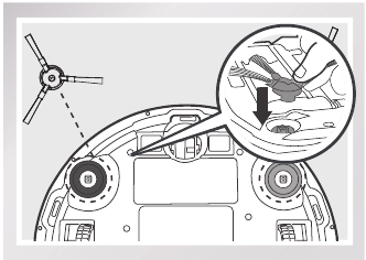 ECOVACS - DEEBOT N79 - Instalar los cepillos laterales Instalar los cepillos laterales