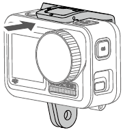 dji - OSMO ACTION - Colocación de la batería Paso 1 Colocación de la batería Paso 1