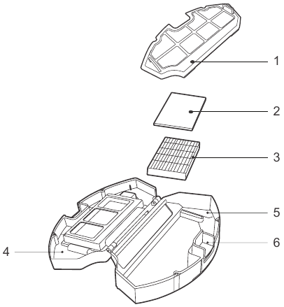 ECOVACS - DEEBOT N79S - Diagrama del producto Depósito de polvo Diagrama del producto Depósito de polvo