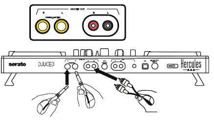 Hercules - DJ Control Inpulse 500 - Conexión de altavoces Paso 2 Conexión de altavoces Paso 2