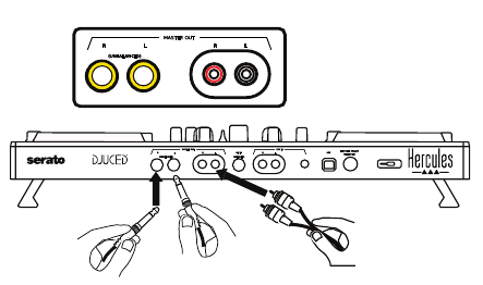 Hercules - DJ Control Inpulse 500 - Altavoces en la salida Master (= salidas 1-2) Paso 2 Altavoces en la salida Master (= salidas 1-2) Paso 2