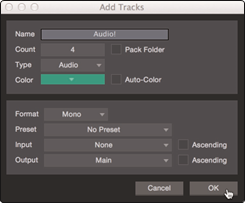 PRESONUS - Quantum 2626 - Creating Audio and MIDI Tracks Step 2 Creación del paso 2 de pistas de audio y MIDI