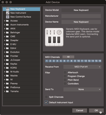 PRESONUS - Quantum 2626 - Configuración de un controlador de teclado MIDI externo desde la página de inicio Paso 3 Configuración de un controlador de teclado MIDI externo desde la página de inicio Paso 3
