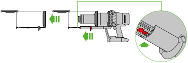 Dyson - v11 outsize - Limpieza del cubo Paso 1 Limpieza del cubo Paso 1