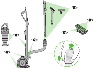 Dyson - DC40 - Looking for blockages Step 2 Looking for blockages Step 2