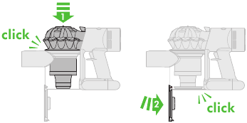 Dyson - V7 - Paso 2 del vaciado del depósito transparente Paso 2 del vaciado del depósito transparente