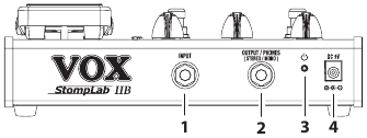 Vox - StompLab IIB - Panel trasero Panel trasero