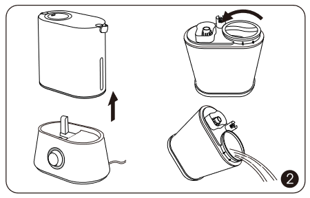 TaoTronics - TT-AH024 - LIMPIEZA Y MANTENIMIENTO - Instrucciones para la Eliminación de la Cal Paso 2 LIMPIEZA Y MANTENIMIENTO - Instrucciones para la Eliminación de la Cal Paso 2