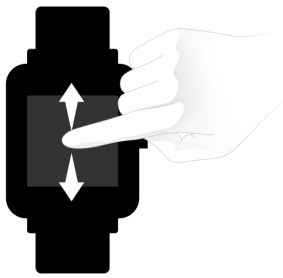 Amazfit - Bip - Deslizar hacia arriba/abajo Deslizar hacia arriba/abajo