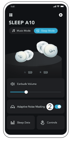 Soundcore - Sleep A10 - ENMASCARAMIENTO DE RUIDO ADAPTATIVO Paso 2 ENMASCARAMIENTO DE RUIDO ADAPTATIVO Paso 2