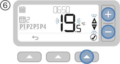 Honeywell Home - T3 - Ajuste de la programación - Paso 6 - Ajuste la temperatura y, a continuación, confirme Ajuste de la programación - Paso 6 - Ajuste la temperatura y, a continuación, confirme