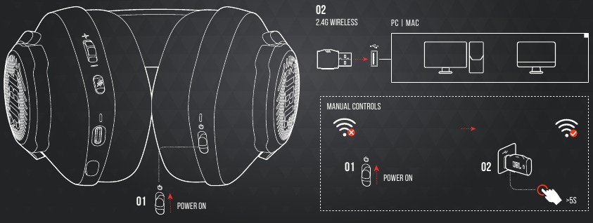 Harman - JBL Free WFH Wireless - ENCENDER Y CONECTAR ENCENDER Y CONECTAR