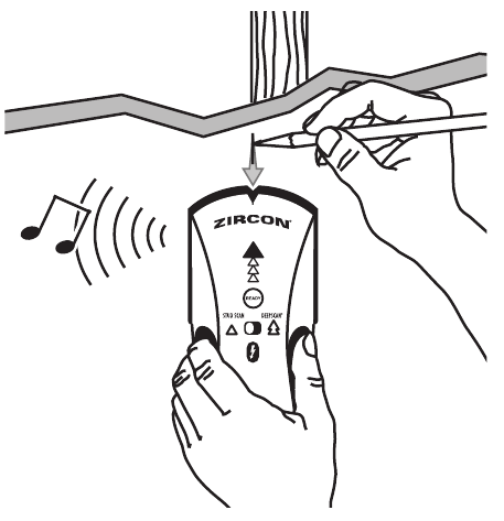 Zircon - StudSensor e40 - ENCONTRAR UN MONTANTE - Paso 2 ENCONTRAR UN MONTANTE - Paso 2