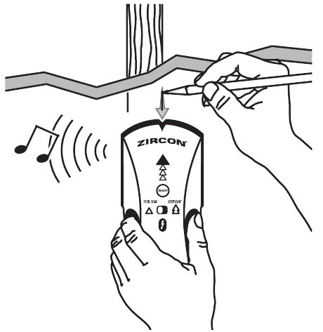 Zircon - StudSensor e40 - ENCONTRAR UN MONTANTE - Paso 4 ENCONTRAR UN MONTANTE - Paso 4