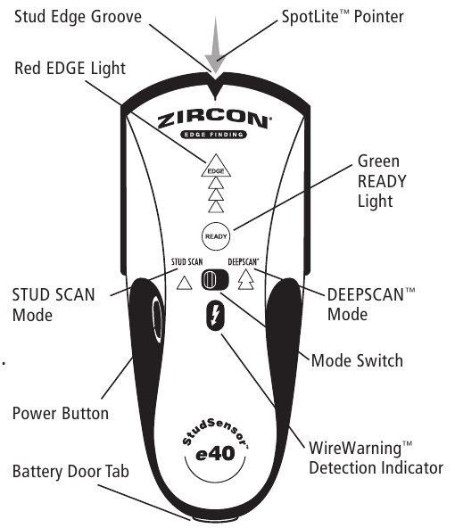 Zircon - StudSensor e40 - Visión general Visión general