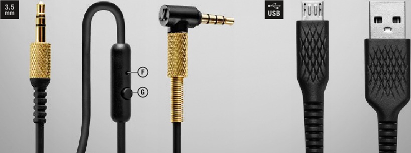 Marshall - Major II Bluetooth - CABLE DESMONTABLE DE 3,5 MM CABLE DESMONTABLE DE 3,5 MM