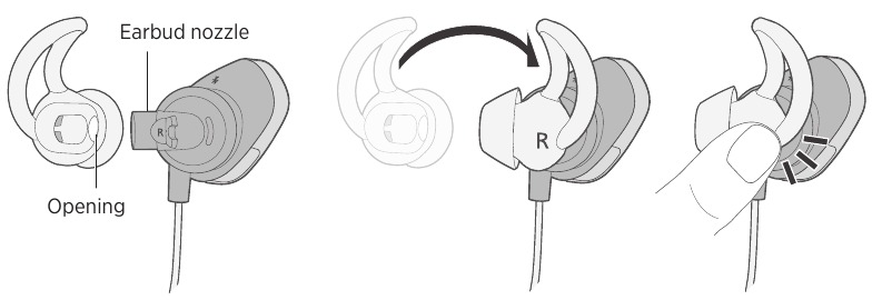 Bose - Soundsport - Cambio de las almohadillas StayHear+ Sport - Paso 2 Cambio de las almohadillas StayHear+ Sport - Paso 2