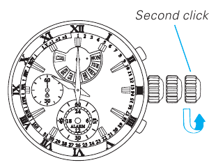 Seiko - 7T86 - AJUSTE DE LA HORA Y POSICIÓN DE LAS MANECILLAS - Paso 4 AJUSTE DE LA HORA Y POSICIÓN DE LAS MANECILLAS - Paso 4