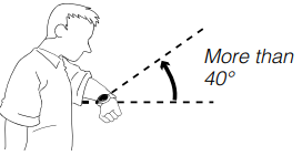 Imagen de como inclinar el reloj para activar la luz automática