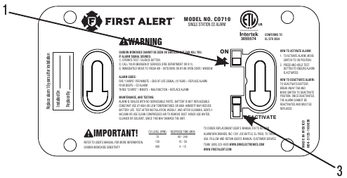 First Alert - CO710 - CÓMO INSTALAR SU DISPOSITIVO CÓMO INSTALAR SU DISPOSITIVO