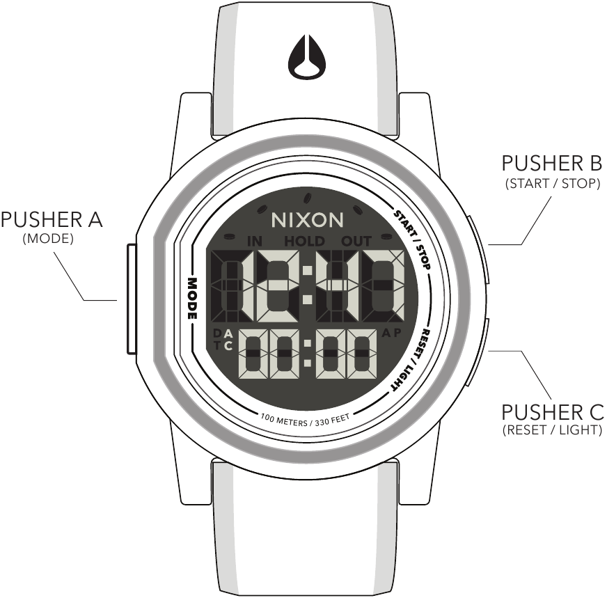 NIXON - THE DISK - Usando el MODO CRONÓGRAFO Usando el MODO CRONÓGRAFO