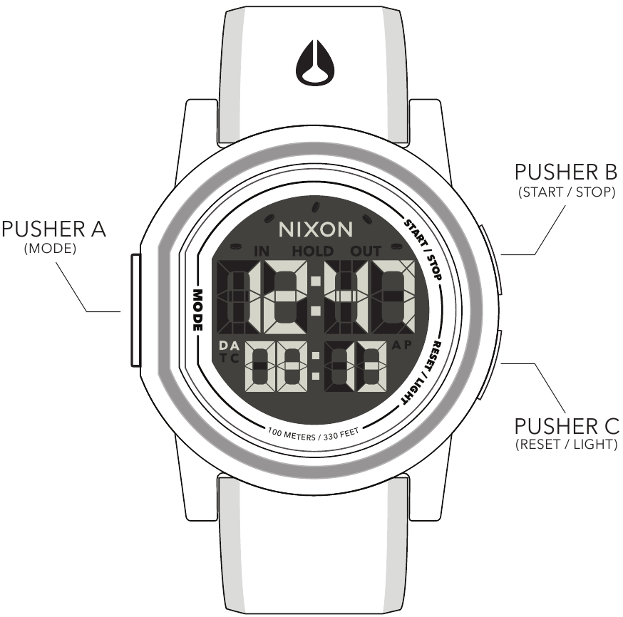 NIXON - THE DISK - Usando el MODO HORA / FECHA Usando el MODO HORA / FECHA