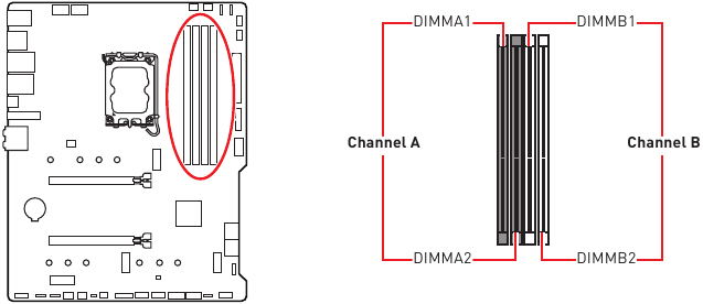MSI - MAG B660 TOMAHAWK WIFI - Ranuras DIMM Ranuras DIMM
