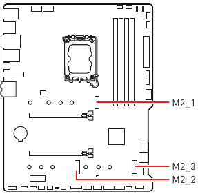 MSI - MAG B660 TOMAHAWK WIFI - M2_1~3: Ranuras M.2 (Key M) M2_1~3: Ranuras M.2 (Key M)