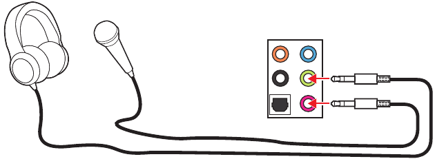 MSI - Z790-S01 - Diagrama de conexión de los conectores de audio a auriculares y micrófono Diagrama de conexión de los conectores de audio a auriculares y micrófono