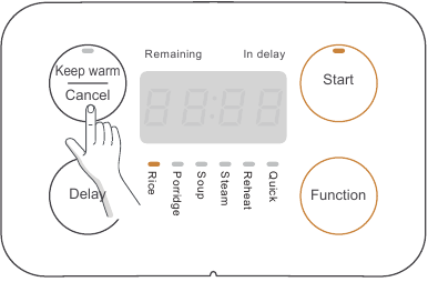 Aiwa - RC8 - Mantener caliente y cancelar Mantener caliente y cancelar