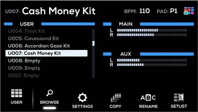 Alesis - Strike Multipad - Menú Kit Menú Kit