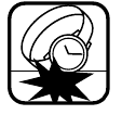Imagen de un reloj siendo golpeado