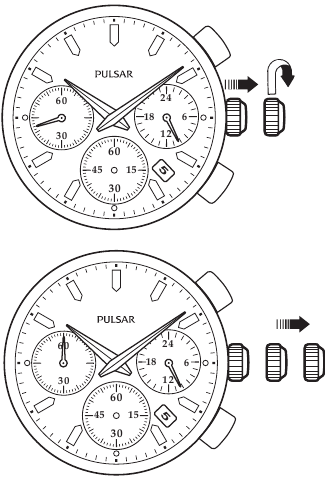 Pulsar - VS75 - Cómo ajustar la hora y la fecha Cómo ajustar la hora y la fecha